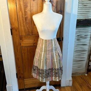 Vintage Harold’s striped floral A line  skirt, size 8